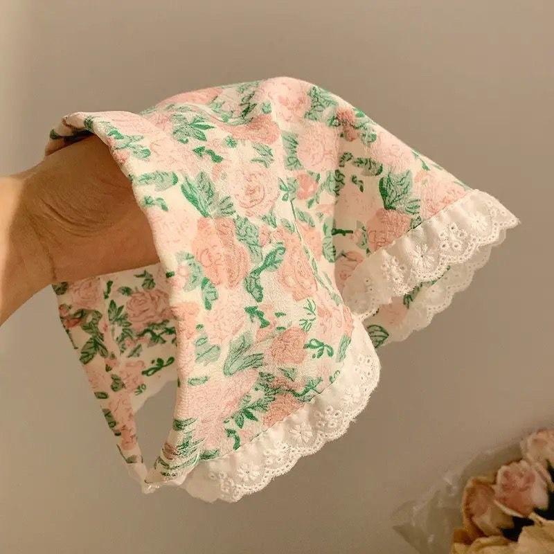 Scarf Headband French Retro Plaid Sweet And Cute Headscarf