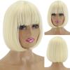 LISI HAIR Короткий парик Боб с челкой для женщин Синтетические парики Боб Черный парик для вечеринки Ежедневное использование Длина до плеч Косплей Красочный парик