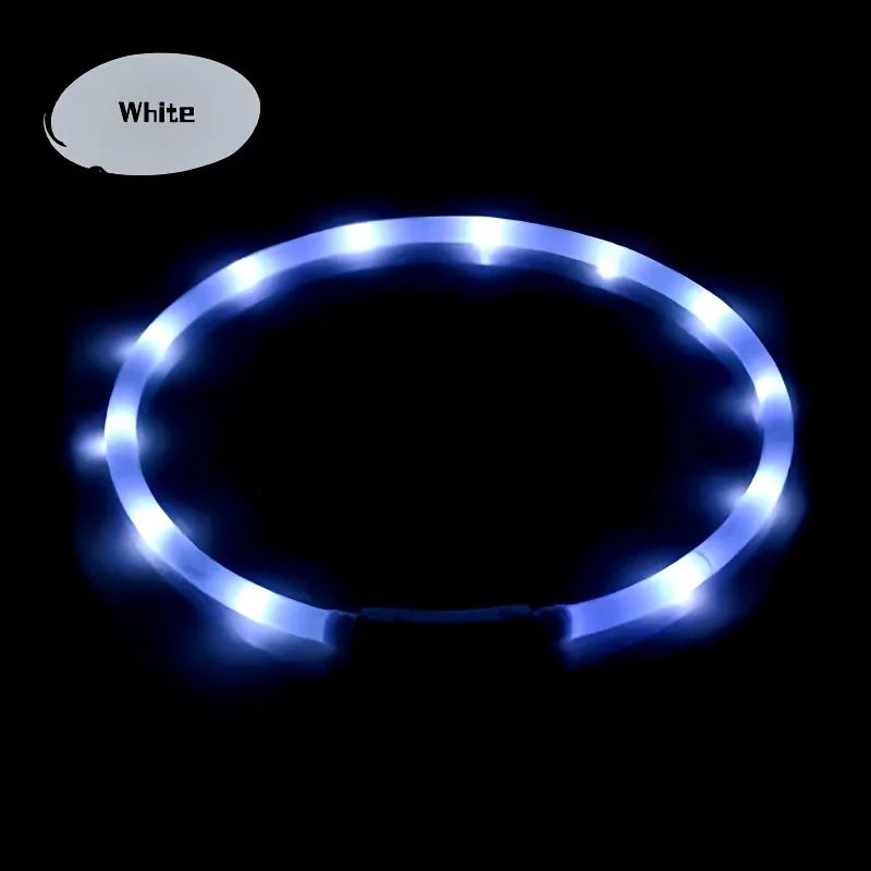 Светодиодный ошейник для собак, светящийся USB-ошейник для кошек, 4 режима, мягкий силиконовый светящийся ошейник для предотвращения потери собак, аксессуары для домашних животных в ночное время