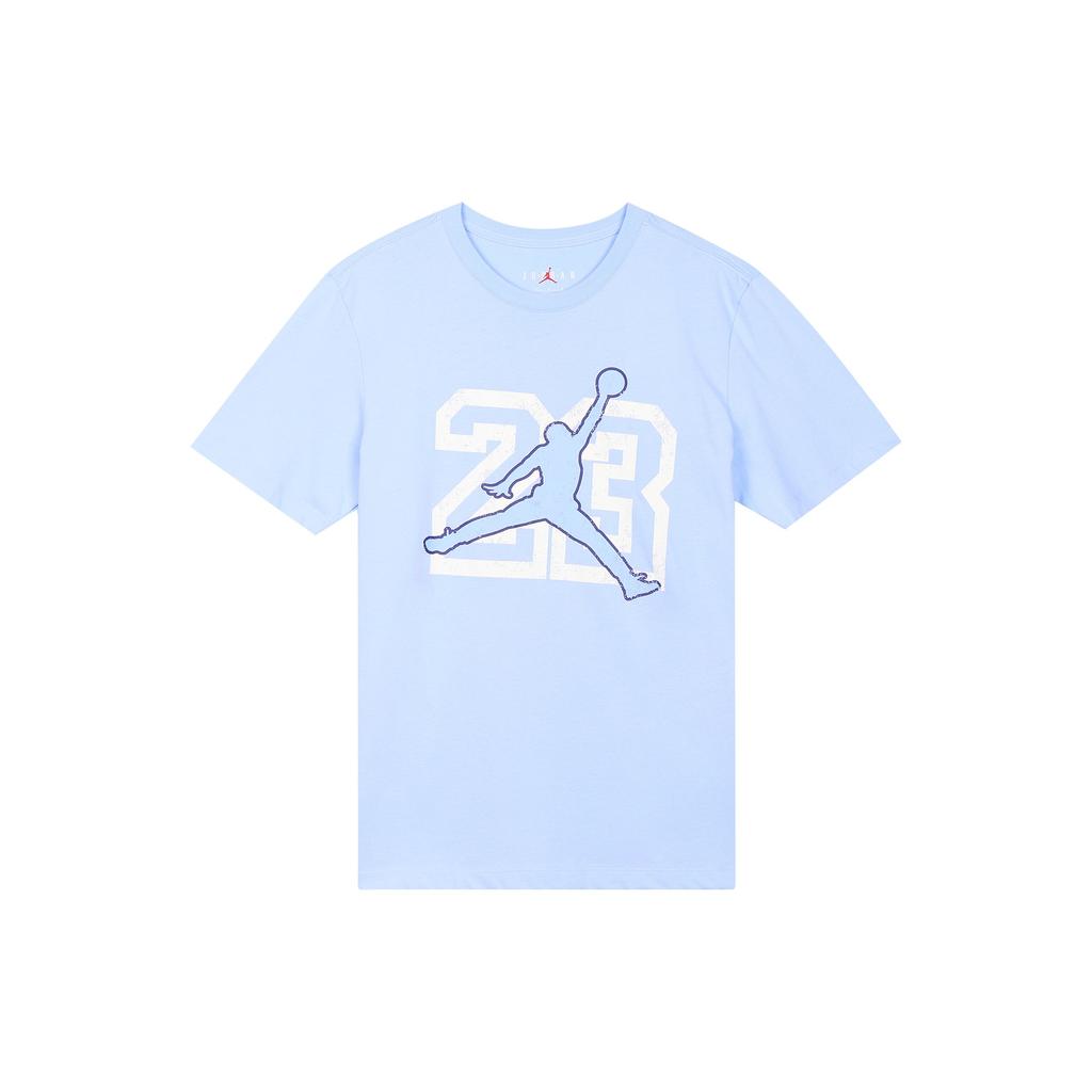 Jordan Flight Essentials Digital Logo Print Vintage Crew Neck T-Shirt Men Tops Light-Teal FB7395-425