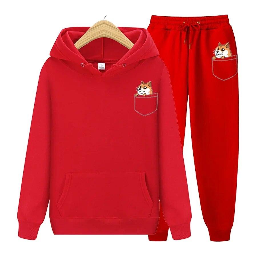 Карманный женский комплект с капюшоном с кошкой, модная флисовая толстовка с длинным рукавом, брюки, толстый теплый спортивный костюм, спортивная одежда, спортивные костюмы с капюшоном, спортивный костюм