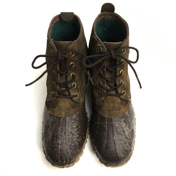 Sorel Винтажные 70-80-е годы Канада Кожаные Сапоги Snow Hunter Bean 26.0-27.0 Коричневые Кожаные Сапоги(ИСПОЛЬЗОВАЛ)