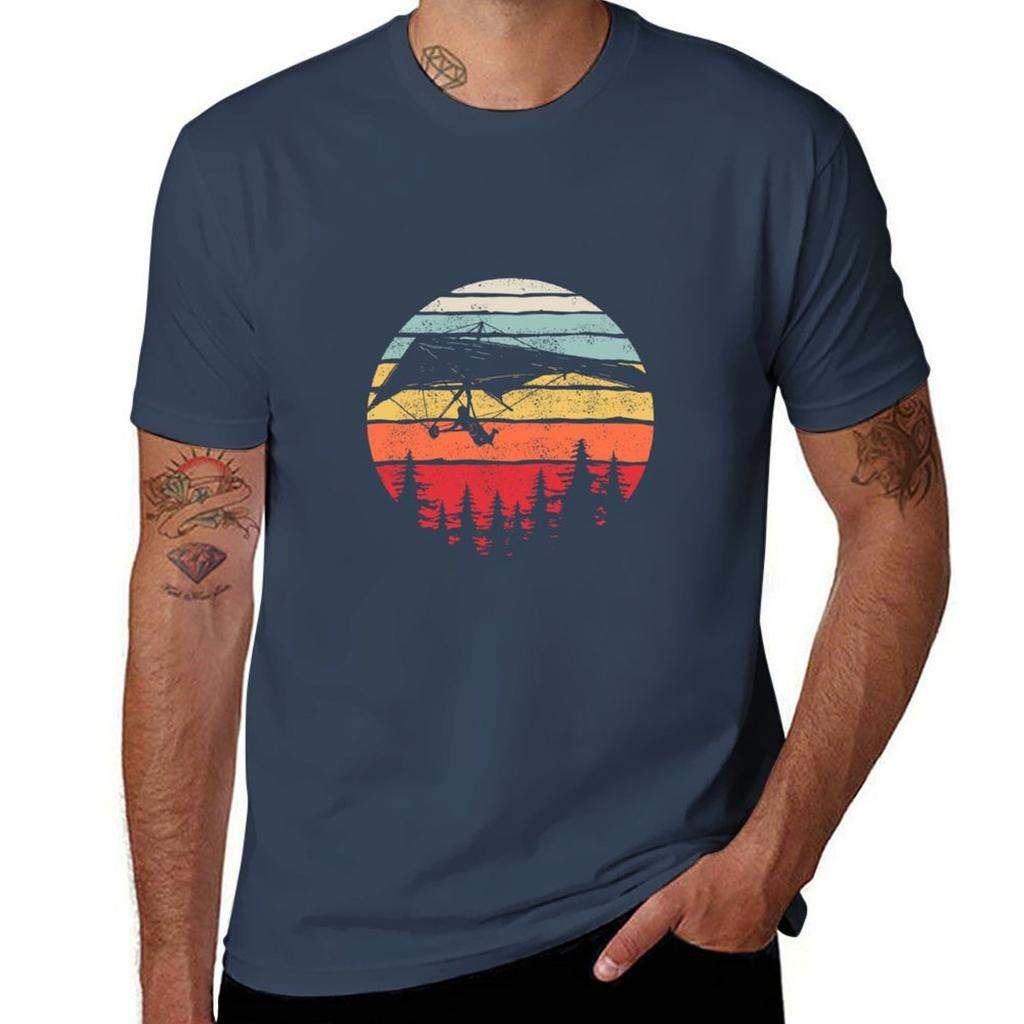 Vintage Retro Hang Gliding Shirt Hang Glider Gift Pullover TShirt Gym Exercise Short Sleeve TShirt