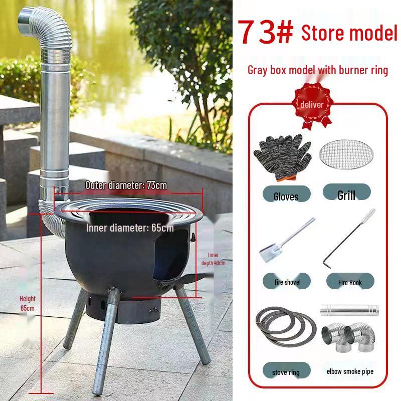 Rural Outdoor Portable Iron Wood-Burning Stove