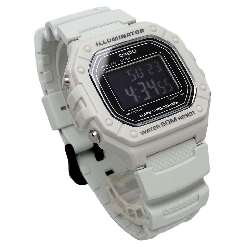 Casio Цифровые часы W-218H-8BV мужские женские ледяно-серые с инверсным ЖК-дисплеем модель для зарубежных рынков