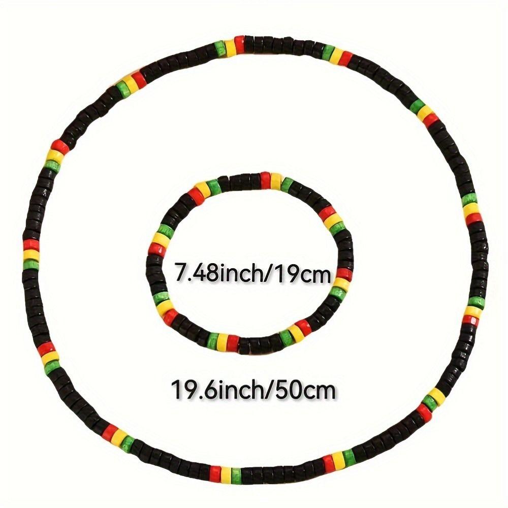 Хип-хоп эластичный браслет ожерелье ручная веревка ретро деревянные бусины комплект ювелирных изделий студент