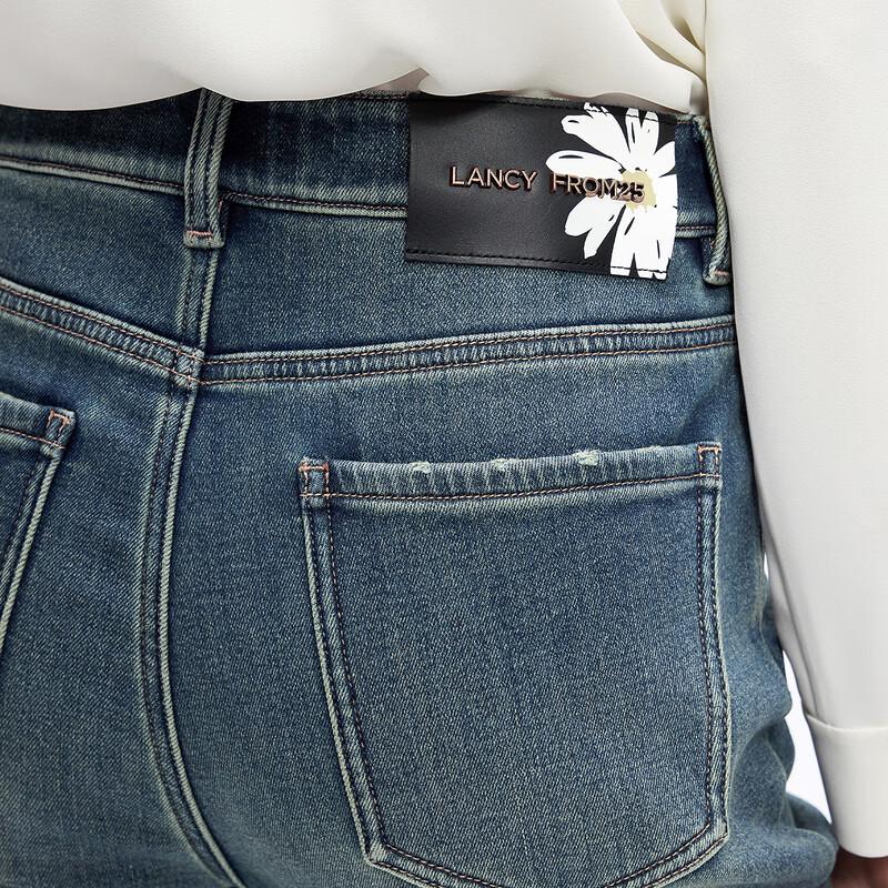 Women's Retro Fleece-Lined Micro-Flared Jeans