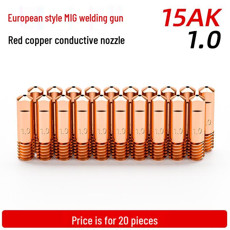 15AK Euro Style Copper-Plated Contact Tip for Gas/No-Gas MIG Welders