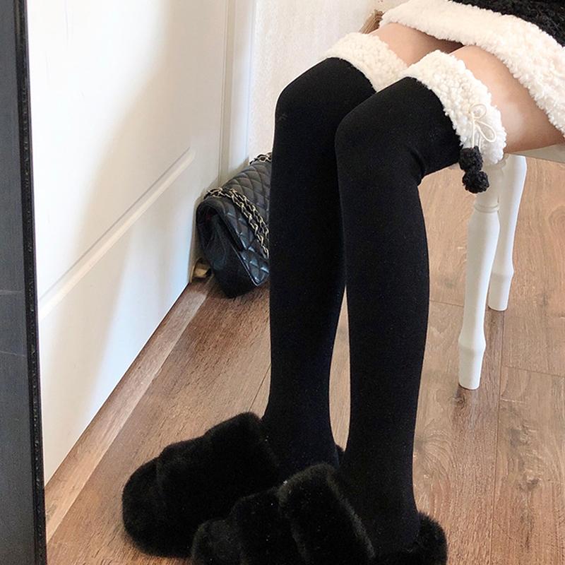 1Pair Thigh High Stockings For Women Trendy Casual Over The Knee Female Long Socks Thermal Warm Cotton Tall Tube Leggings