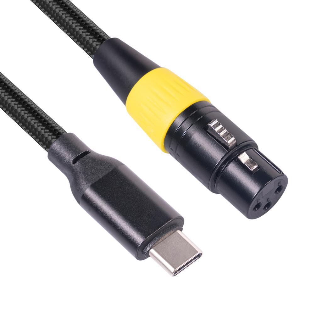 Кабель-адаптер XLR-USB-C для микрофона, кабель XLR-мама для компьютера, интерфейс ПК Type-C, кабель-адаптер 2 м 3 м