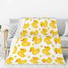 Cute Cartoon Duck Throw Blanket for Bed Sofa Couch  Soft Cozy Fleece Lightweight Yellow Ducks x Inches