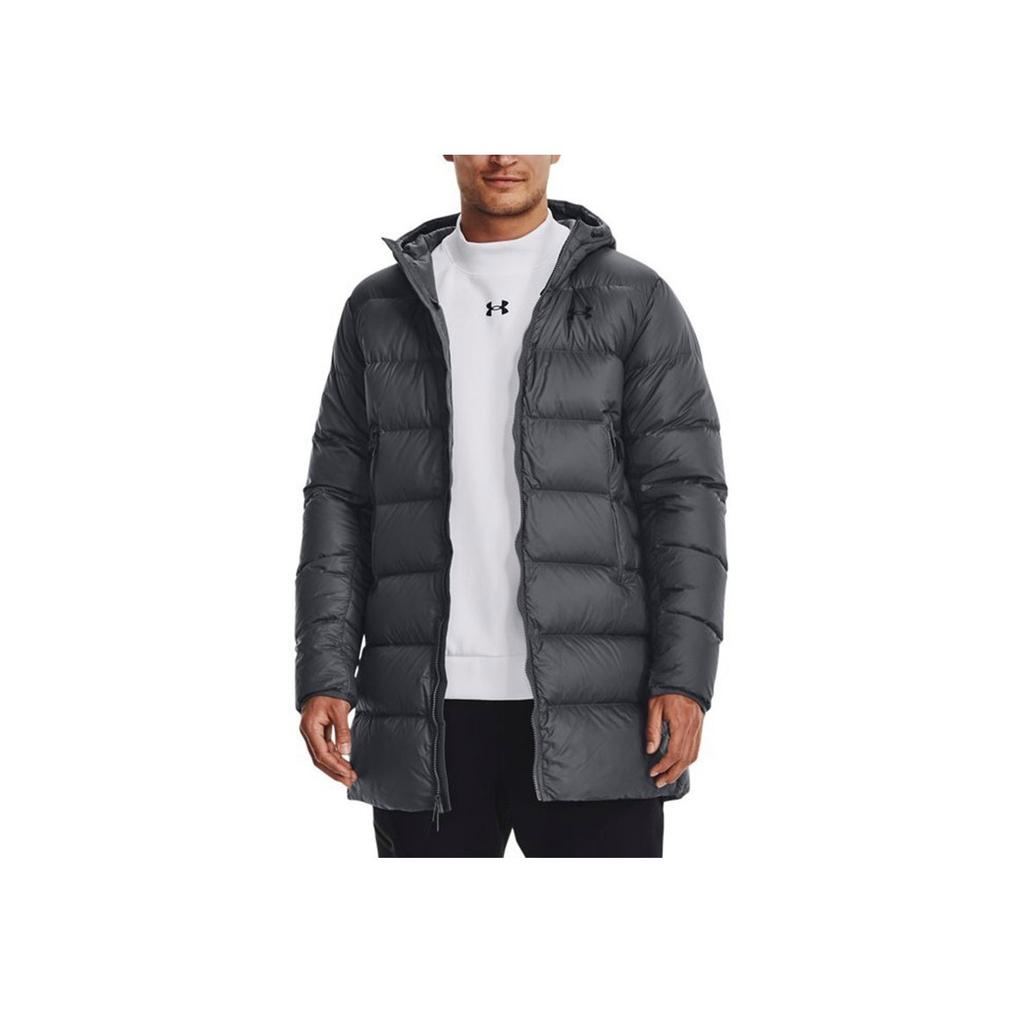 Under Armour Однотонный пуховик средней длины с капюшоном Мужская верхняя одежда Серый 1373663-012