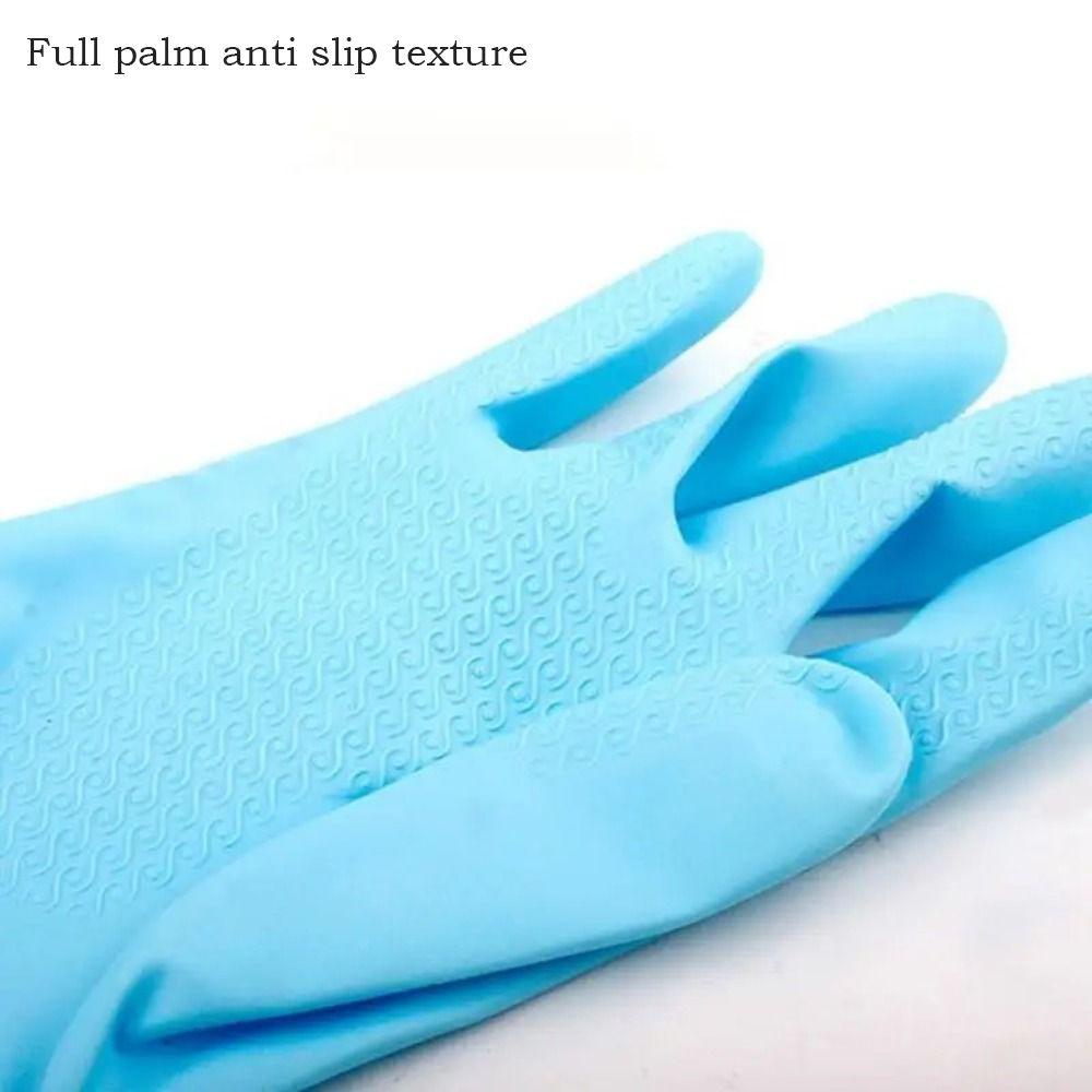 Stripe Pattern Cleaning Glove Long Sleeves Rubber Glove for Household Cleaning Work