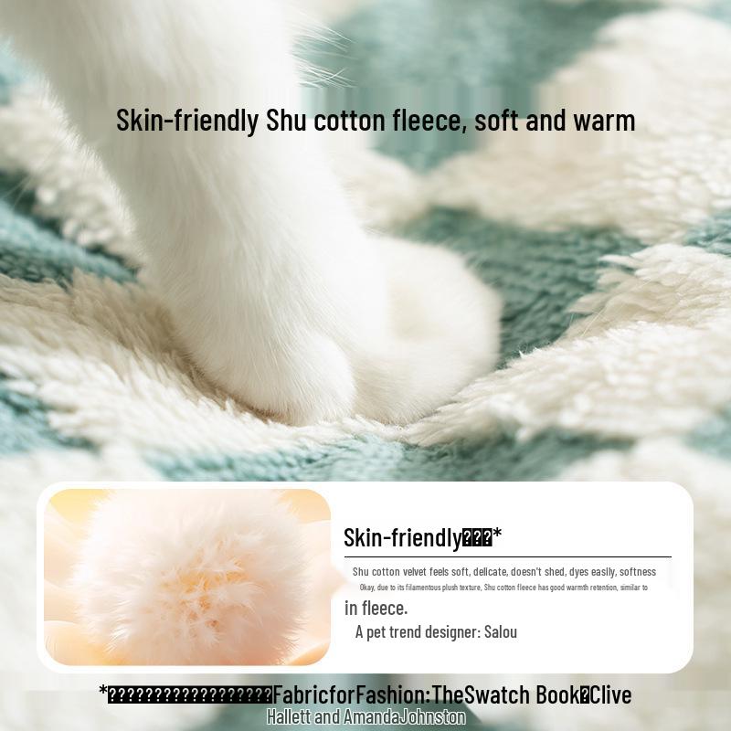 Unisex Houndstooth Pet Nest for Autumn/Winter - Fits Medium To Large Pets