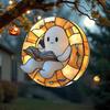 Halloween Acrylic Suncatcher Adorable Ghost Reading Book Pendant Black Cat Teacup Spooky Window Hanging Decoration for Home Parties Festivals