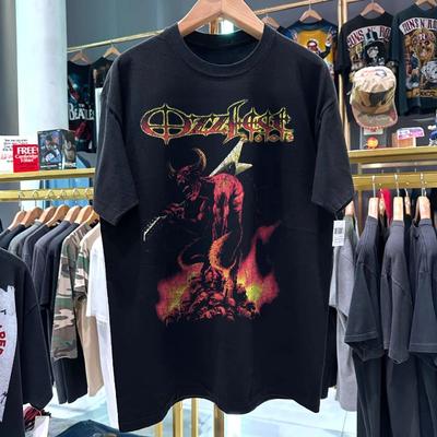 2003 Ozzfest Inferno Редкая выцветшая черная футболка Мужская большая Унисекс футболка