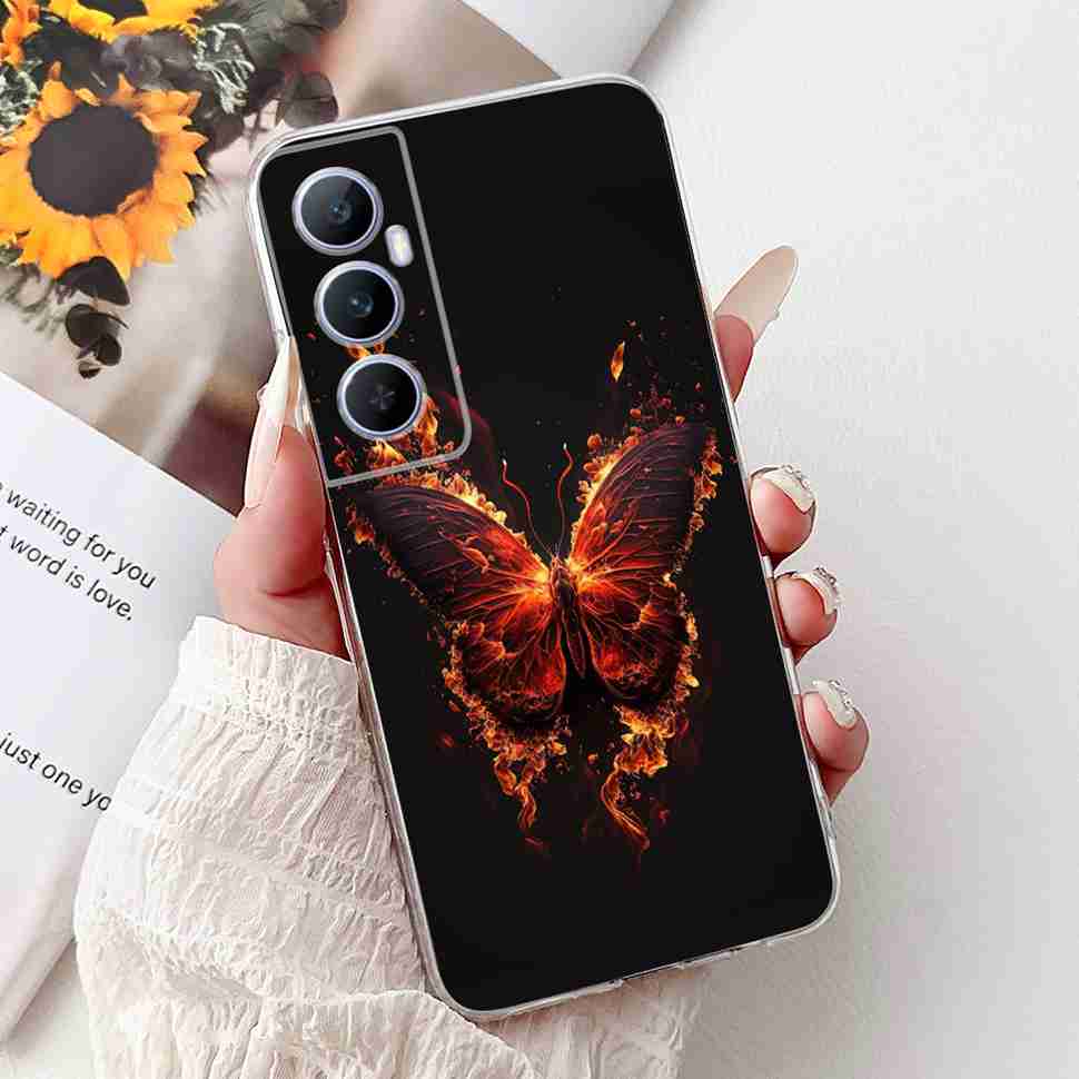 For Realme C65 4G 2024 Case Soft Silicone Colorful Butterfly Cover Case For Realme C 65 C65 Fundas RMX3910 Full Protective Case