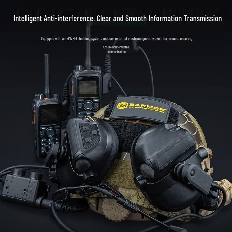 EARMOR M33 Tactical Noise-Cancelling Helmet Headset