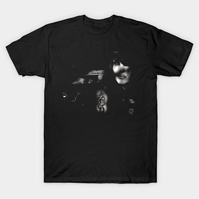 Мужчины Черная футболка с принтом Super Large TShirt полицейский No-Cut Передача Бумаги Печати Хлопок футболка