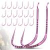 Box-Packed Fishing Accessories Light Pink Fishhook Black Pit Sports Titanium Alloy Horn Tooth Carp