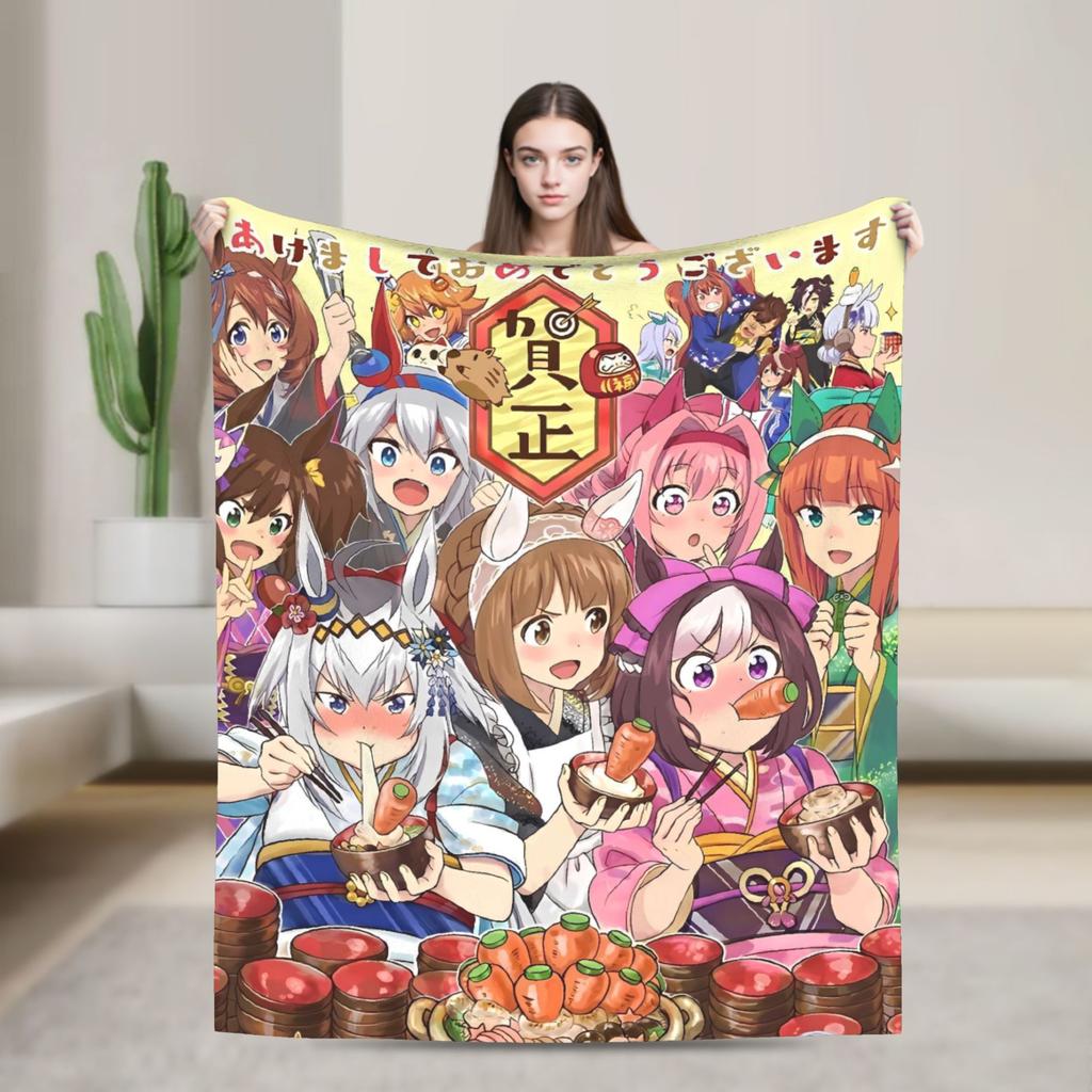 Умамусуме Претти Дерби Хару Урара Теплое Мягкое Одеяло Самолет Путешествие Плюшевое Плед Одеяло Спальня Фланелевое Покрывало Диван Кровать Покрывало