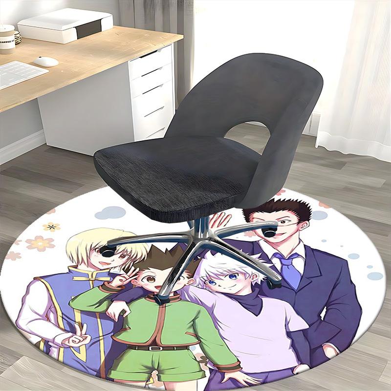 1 шт. Круглый ковер с дизайном из аниме и мультфильма Hunter x Hunter - Коврик под офисное кресло, Нескользящий ковер для декора дома, Гостиной, Спальни