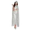 Adult Long Paillette Cape for Women Halloween Party Sequin Cloak Costume Full Length Witch Cosplay Robe for Role-Playing Stage Performances