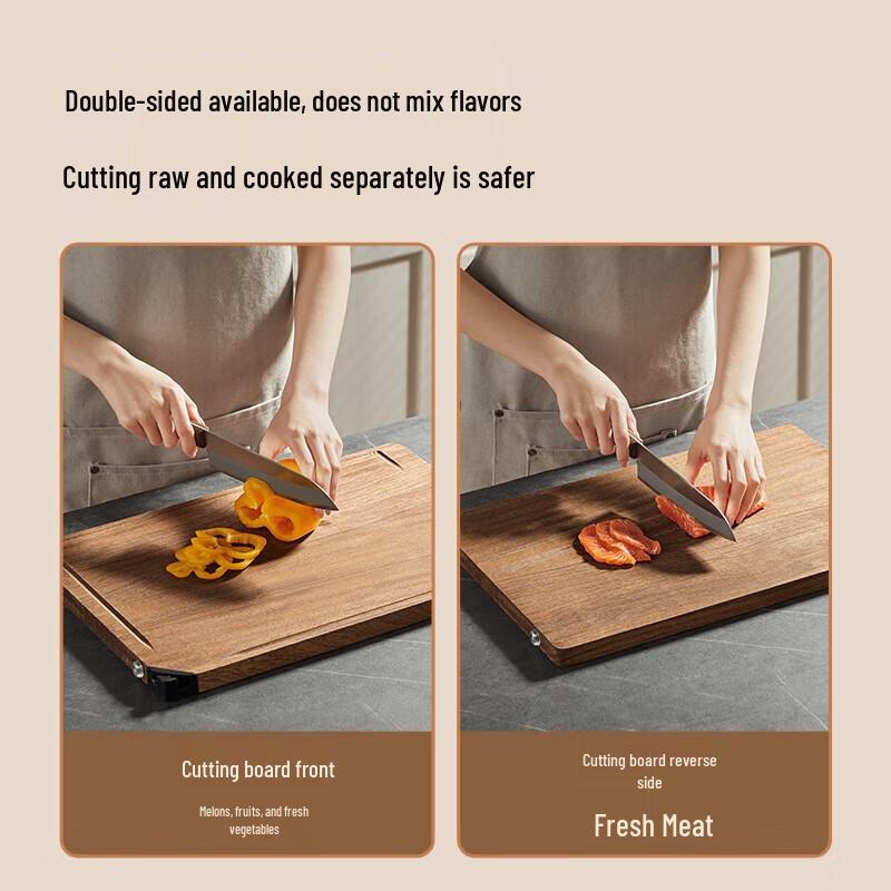 COOKER KING Wenge Wood Cutting Board with Sharpening Stone
