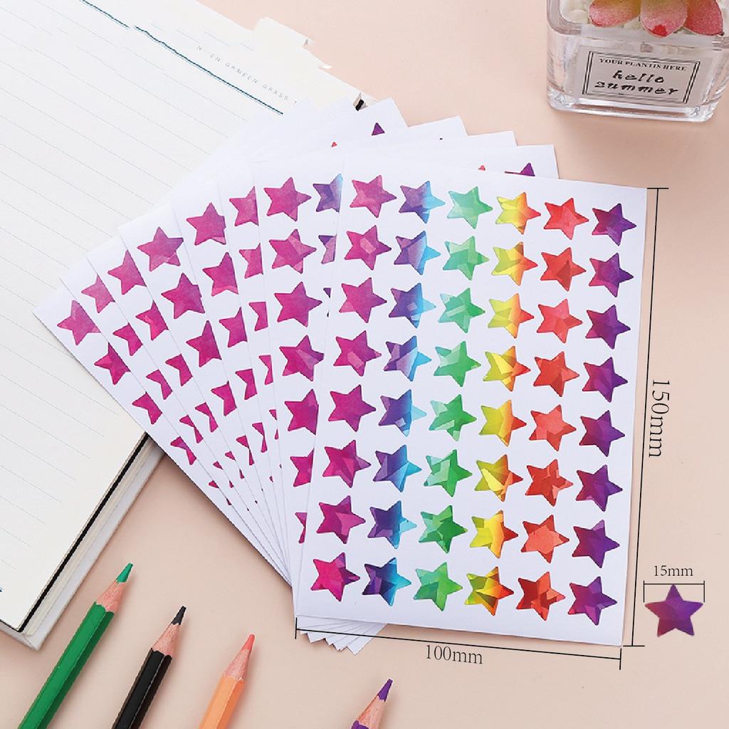 5/10 Sheets Glitter Star Stickers for Kids School Teacher Reward Sticker Cute Gifts Party Decor Business Label Scrapbooking Sticker