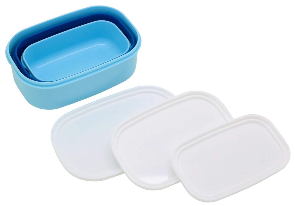 OSK Doraemon Bento Lunch Set of 3 Sealable Containers Made in Box, [180ml/300ml/480ml/Compact Storage/Nesting Design], Japan, SP-31