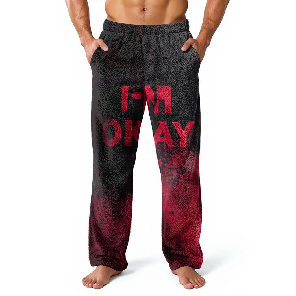 Men's Allover Printed Home Pants Sleeping Pajama Pants Long Pants Pajama Pants