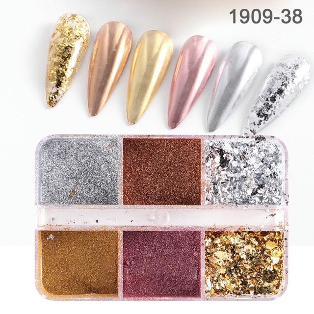 Зеркальный блестящий порошок для ногтей Aurora, пигмент для пыли, хромированный переливающийся голографический дизайн ногтей, украшения для маникюра