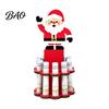Reusable Natural Wood Crafts Wooden Christmas Money Holder Stand, Santa Snowman Tree Cash Creative Party Favors Clip Display, Festive Holiday Tabletop
