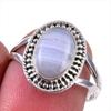 Natural Blue Lace Agate Gemstone 925 Solid Sterling Silver Jewelry Ring S.8 t7M93