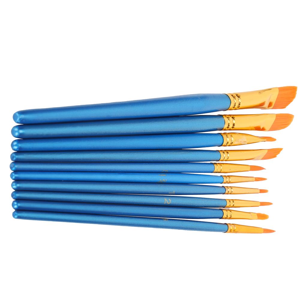 Nylon Hair Paint Brushes Set Portable Watercolor Acrylic Painting Brush with Blue Handle