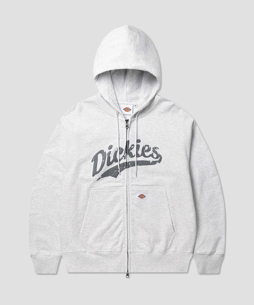 Dickies Белый меланжевый худи на молнии в стиле бейсбола
