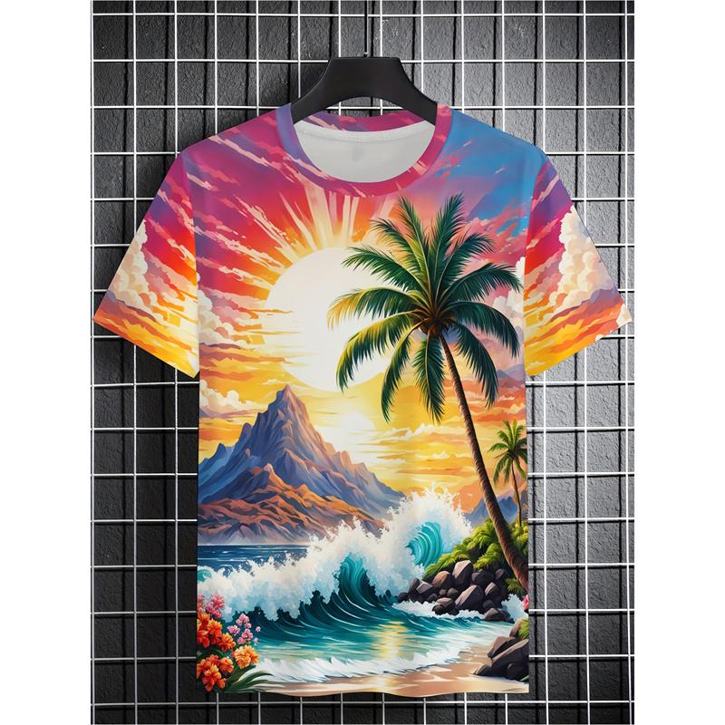 Футболка с забавным живописным узором для мужчин, красочные модные футболки с 3D-принтом, летние повседневные футболки с коротким рукавом и круглым вырезом, свободные футболки