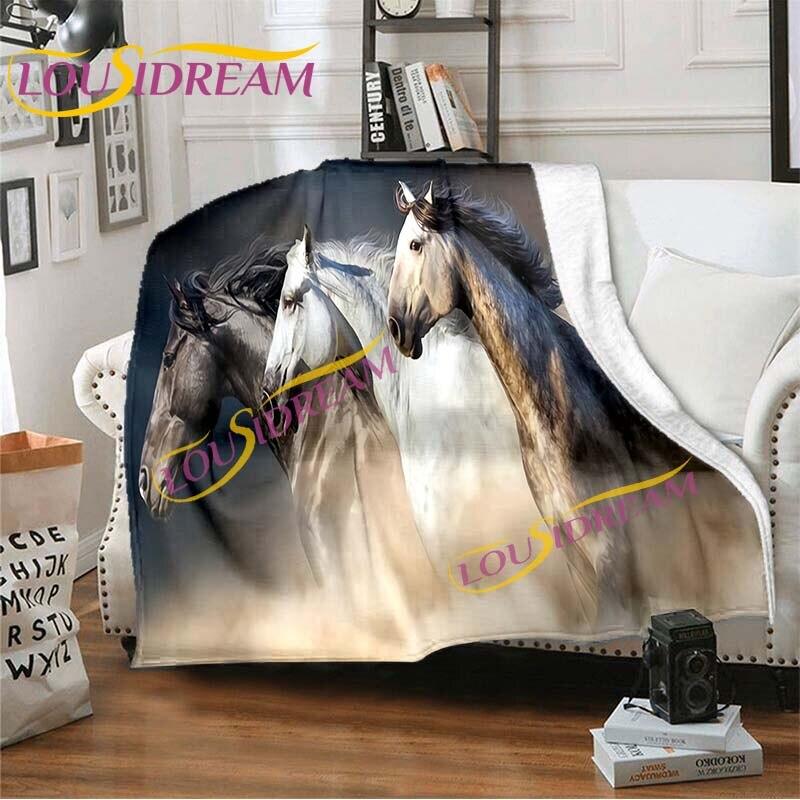 Одеяло с изображением лошадиной розы, фланелевые одеяла с животными, одеяла с 3D художественным принтом, одеяла для дивана-кровати для взрослых, детские пледы, домашний декор