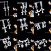 Серьги-гвоздики Крест с инкрустацией бриллиантами: Серебро S925, Хип-хоп стиль, Милый и крутой дизайн для женщин