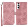 For Samsung Galaxy A56 5G Case Imprinted Line Leather Phone Cover with Handy Strap