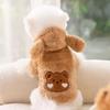 Cute Bear Dog Clothes Arctic Velvet Autumn and Winter Warm Hooded Bipods Small Dog Teddy Pet Clothing