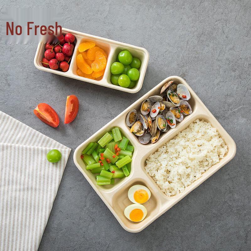 ZISIZ Disposable 4-Compartment Paper Pulp Lunch Box