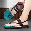 Fashion Flip Flops Splicing Webbing Design Comfortable Men Summer Sandals Casual Flat Sandals Outdoor Beach Water Shoes Flats Non-slip
