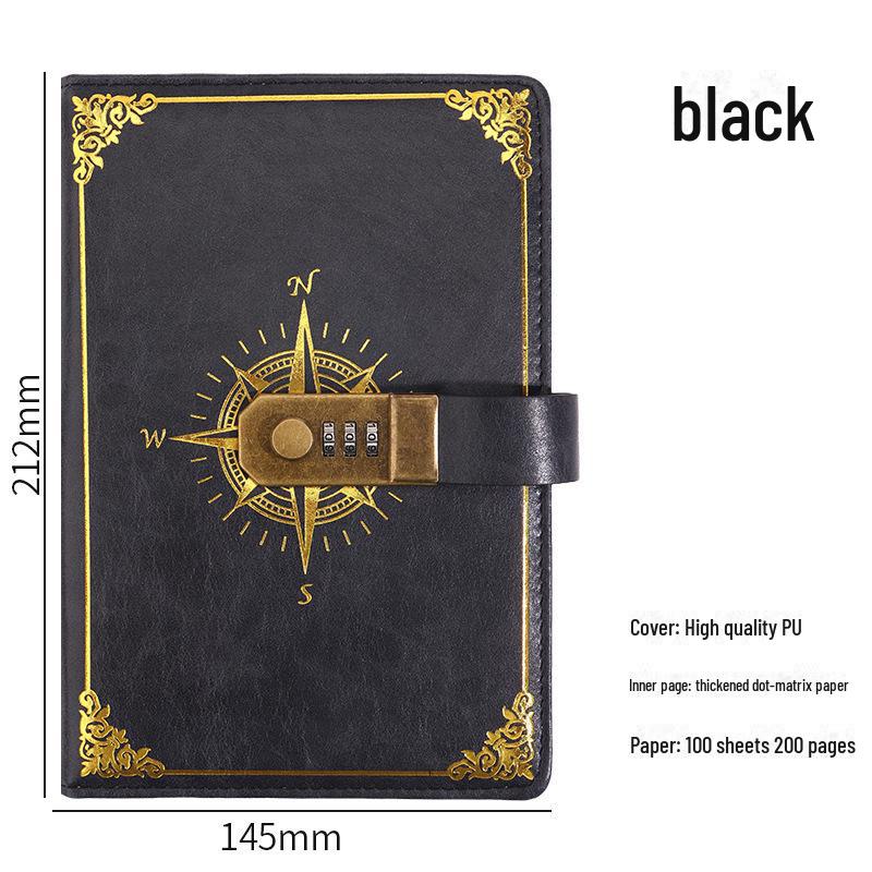 Подарочный набор из ретро-блокнота с паролем формата А5: Ежедневник деловых встреч в офисе с возможностью настраиваемого логотипа.