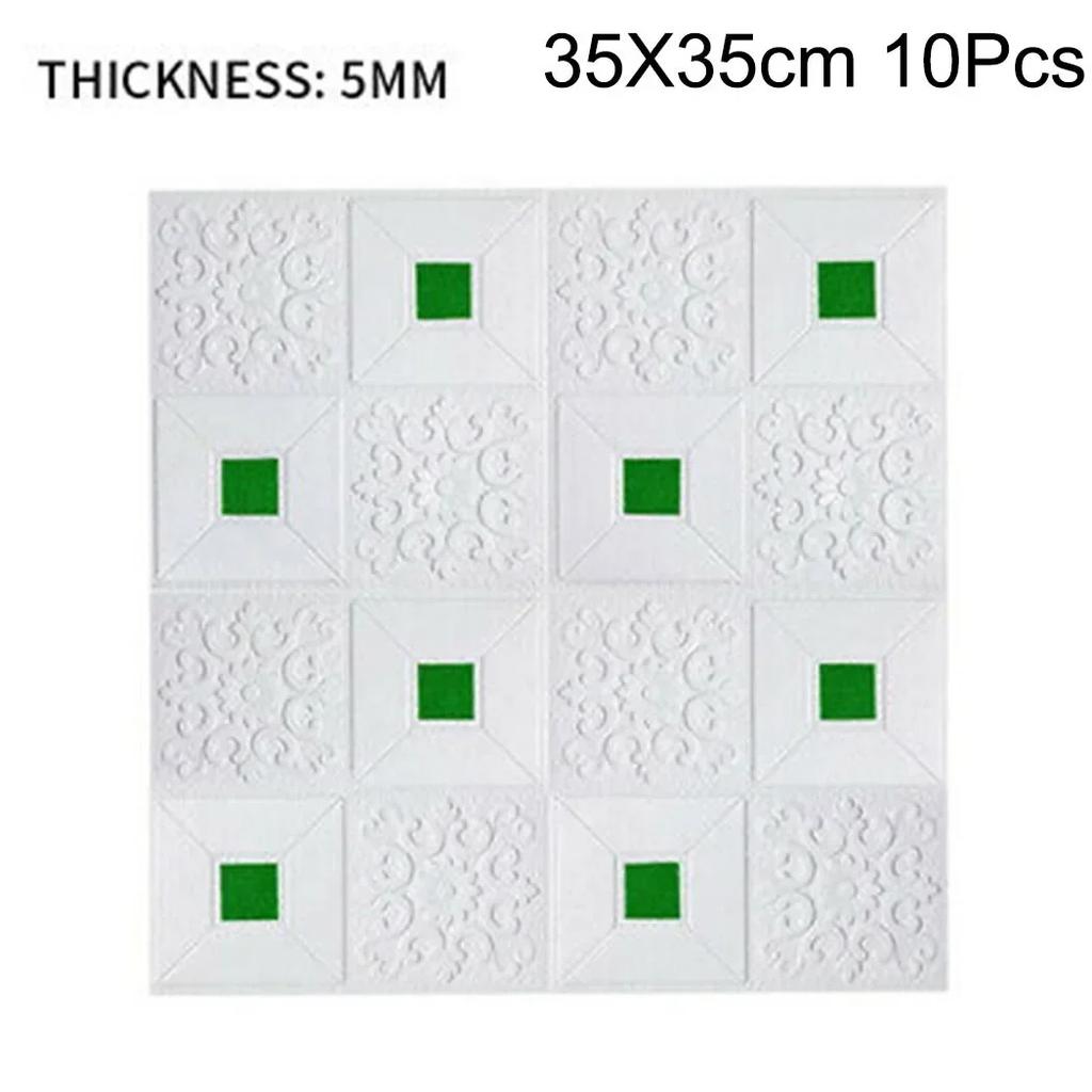 3D Наклейка на стену Домашняя Звукоизолированная Водонепроницаемая 10 шт./набор 35*35 см Влагостойкая Самоклеящаяся Высококачественная ПЭ пена