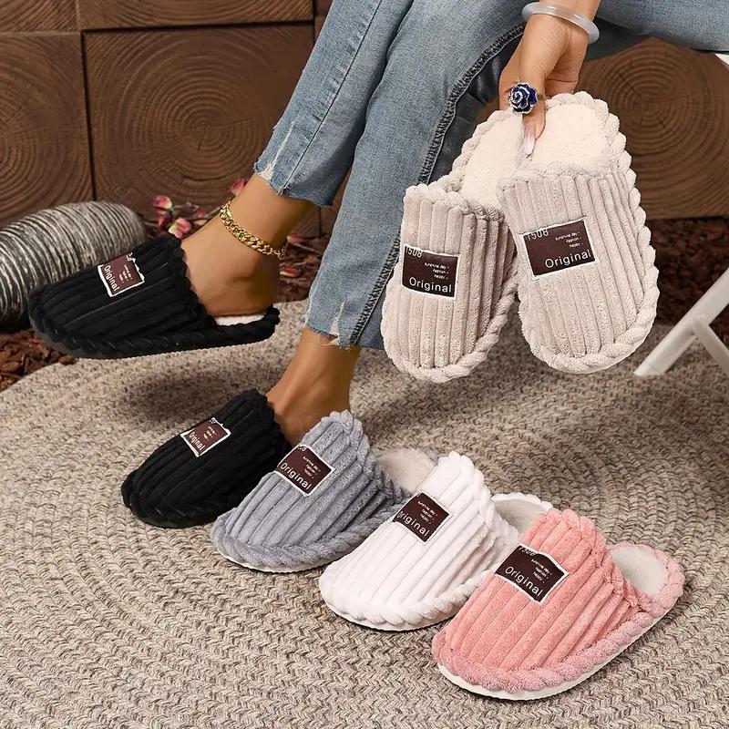 Fashion Women Winter Slippers 2025 Home Warm Fuzzy Lightweight Shoes Fashion Indoor Non Slip Breathable Casual Slippers Slides Women