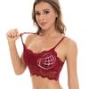 Women Lace Bras Top Embroidery Floral Halter Bra Push Up Casual Strappy Bustier Camisole Vest Top