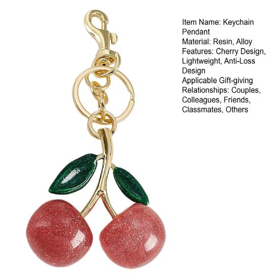 Брелок Подвеска Смола Вишневый Дизайн Брелок с Ветками из Золотого Сплава Надежная Застежка-Лобстер Крючок от Потери Сумки Ключи Аксессуары для Телефона