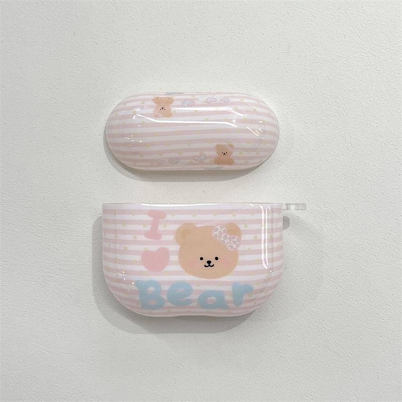 Япония и Южная Корея розовый в полоску английский медведь для AirPods 1 /pro1 защитный чехол-обложка для наушников второе и третье поколение новые модели