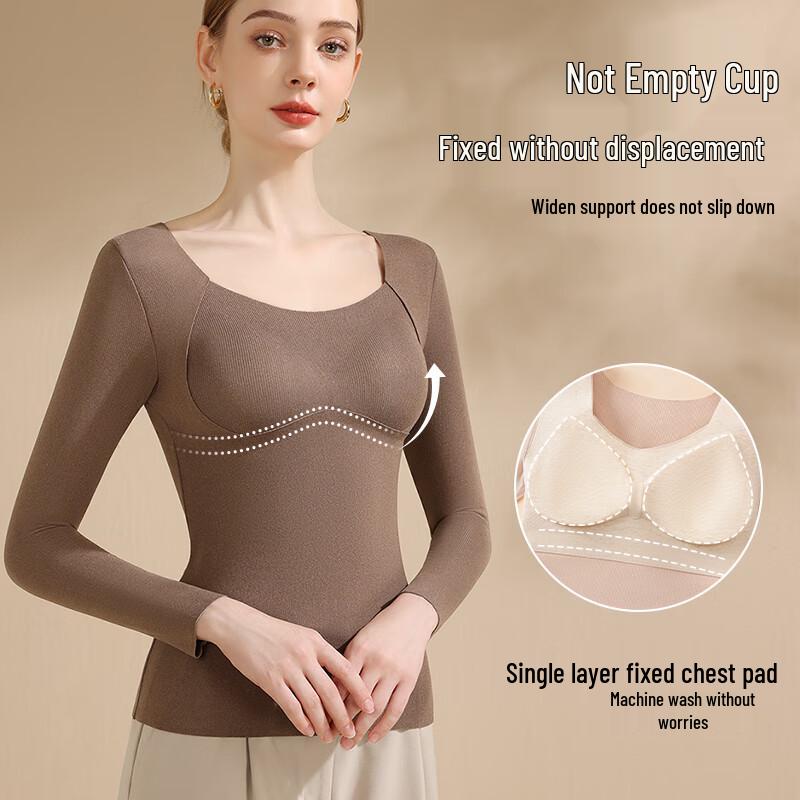 Женский термотоп Tingmei со встроенным бюстгальтером с подкладкой